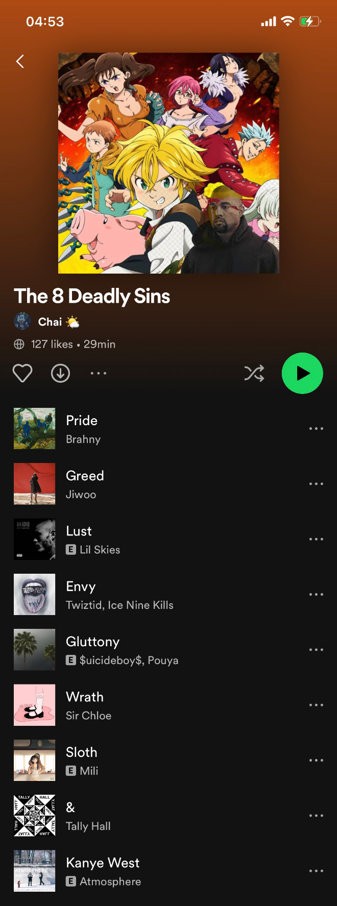 The 8 deadly sins.