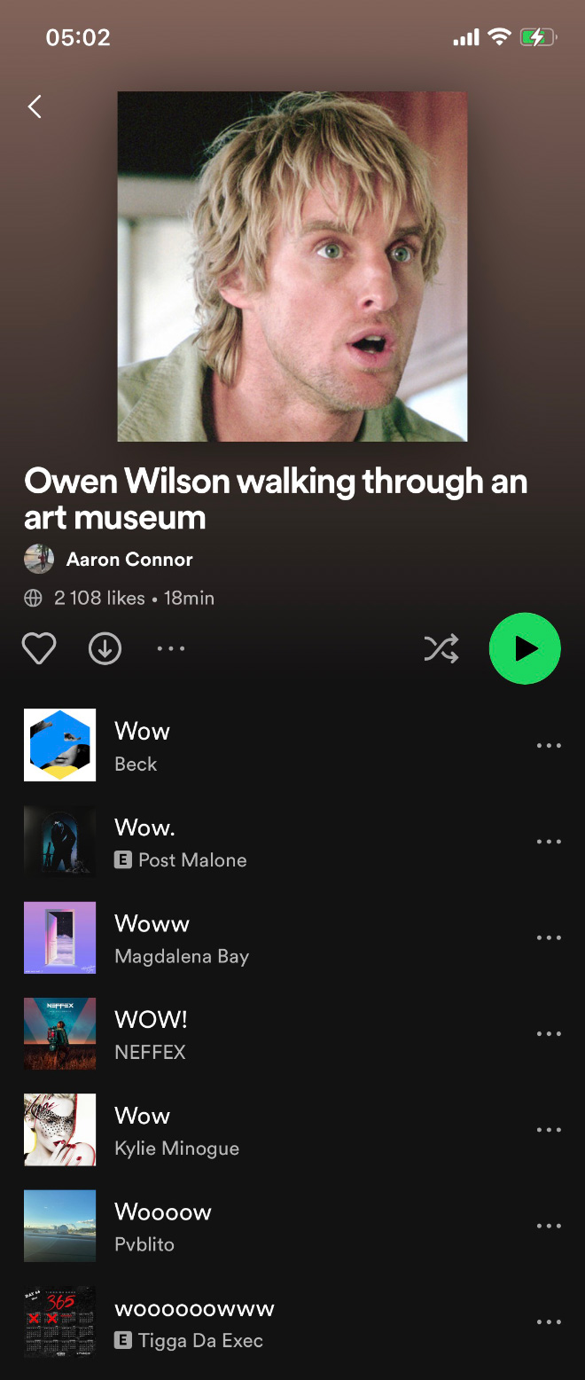 Hilarious Spotify playlist.