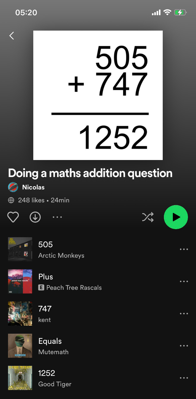 Spotify math playlist.