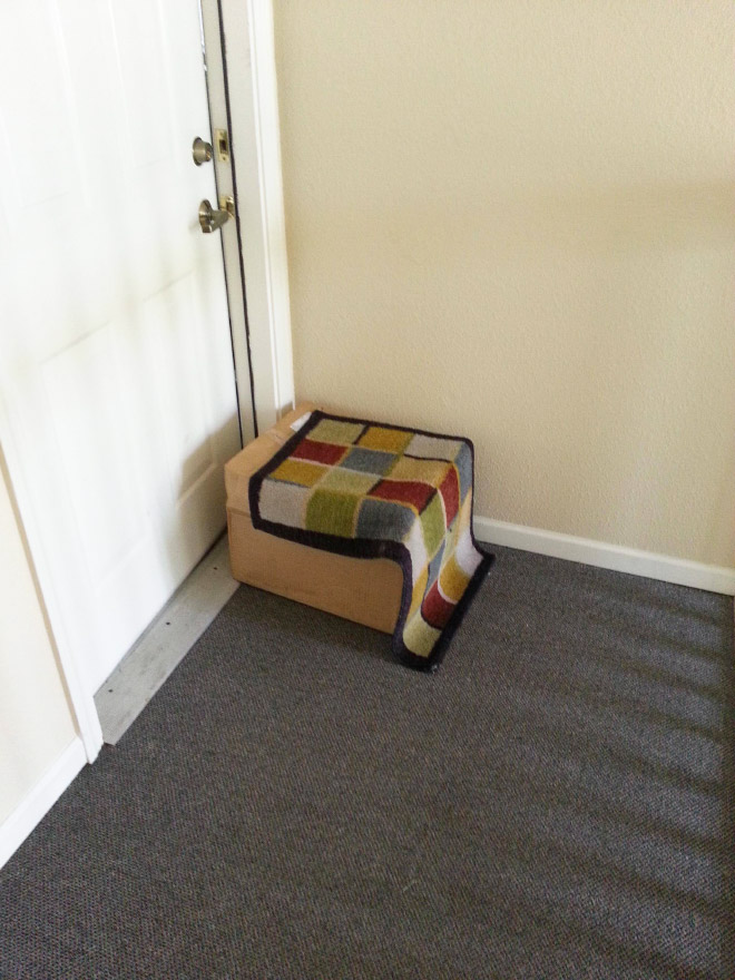 Hilariously terribly hidden package.