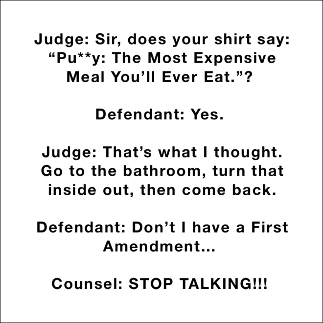 Overheard courthouse conversation.