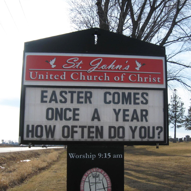 Brilliant funny church sign.