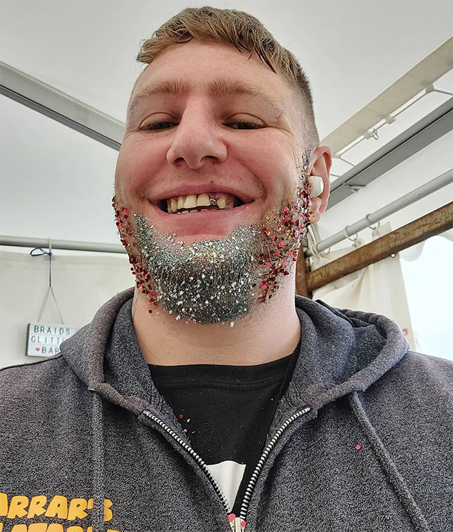 Glitter beard.