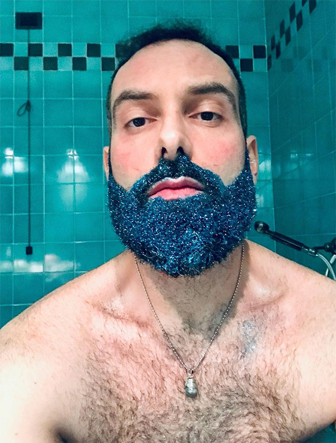 Glitter beard.