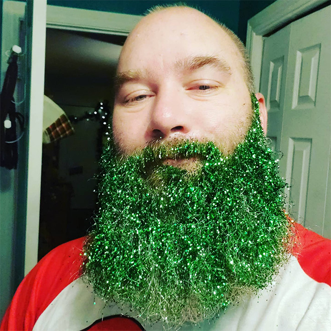 Glitter beard.