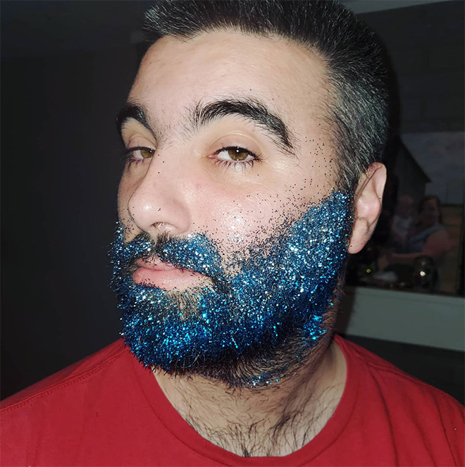 Glitter beard.