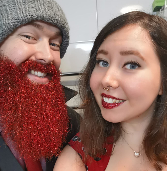 Glitter beard.