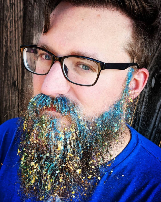 Glitter beard.