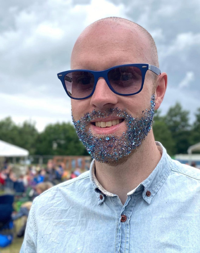 Glitter beard.