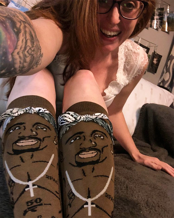 Tupac socks.