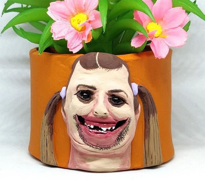 Ugly, weird, creepy pot.