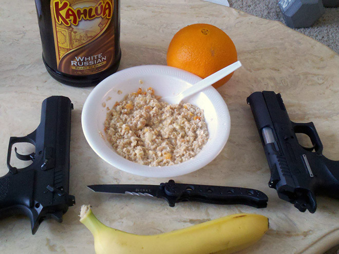 Typical American breakfast.