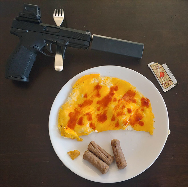 Typical American breakfast.