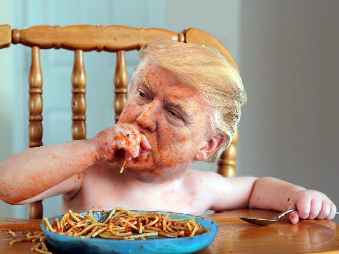 Trump photoshopped as a little kid.