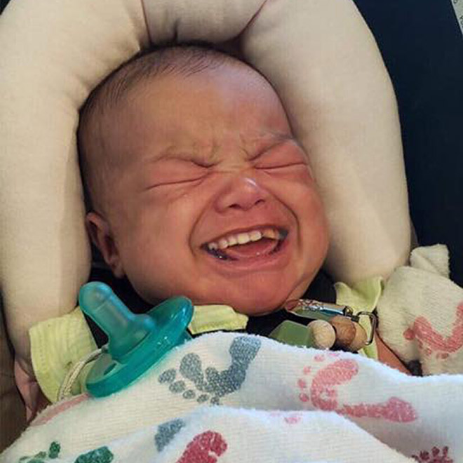 Babies with adult teeth look terrifying.