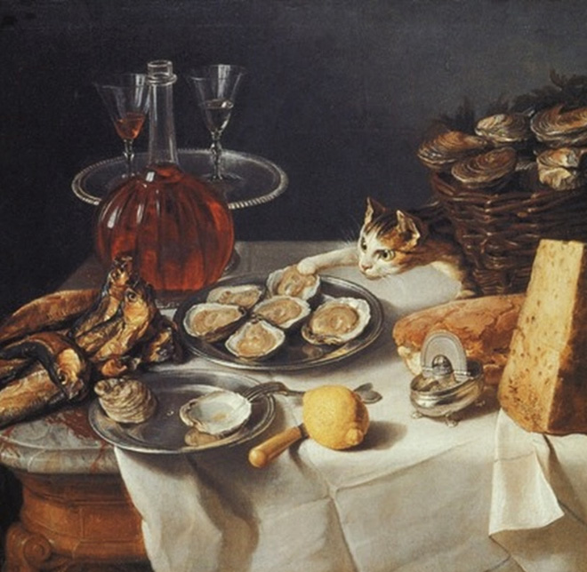 Still Life With a Cat by Alexandre-François Desportes, 1705