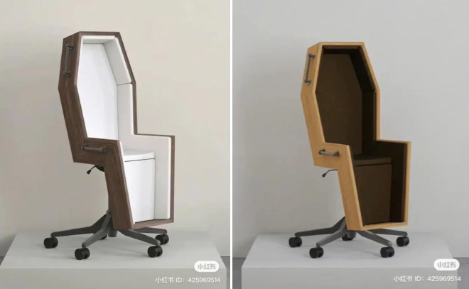 Coffin office chairs.