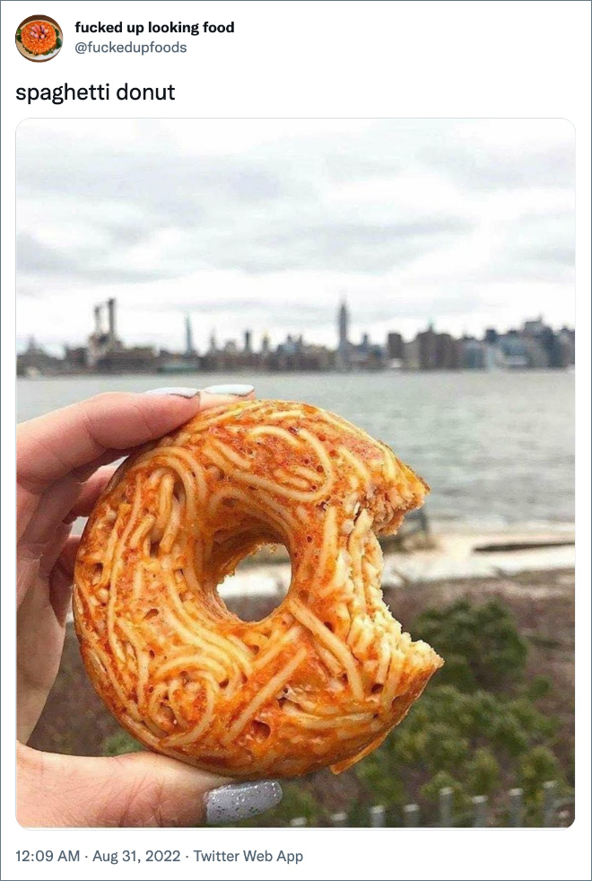 spaghetti donut