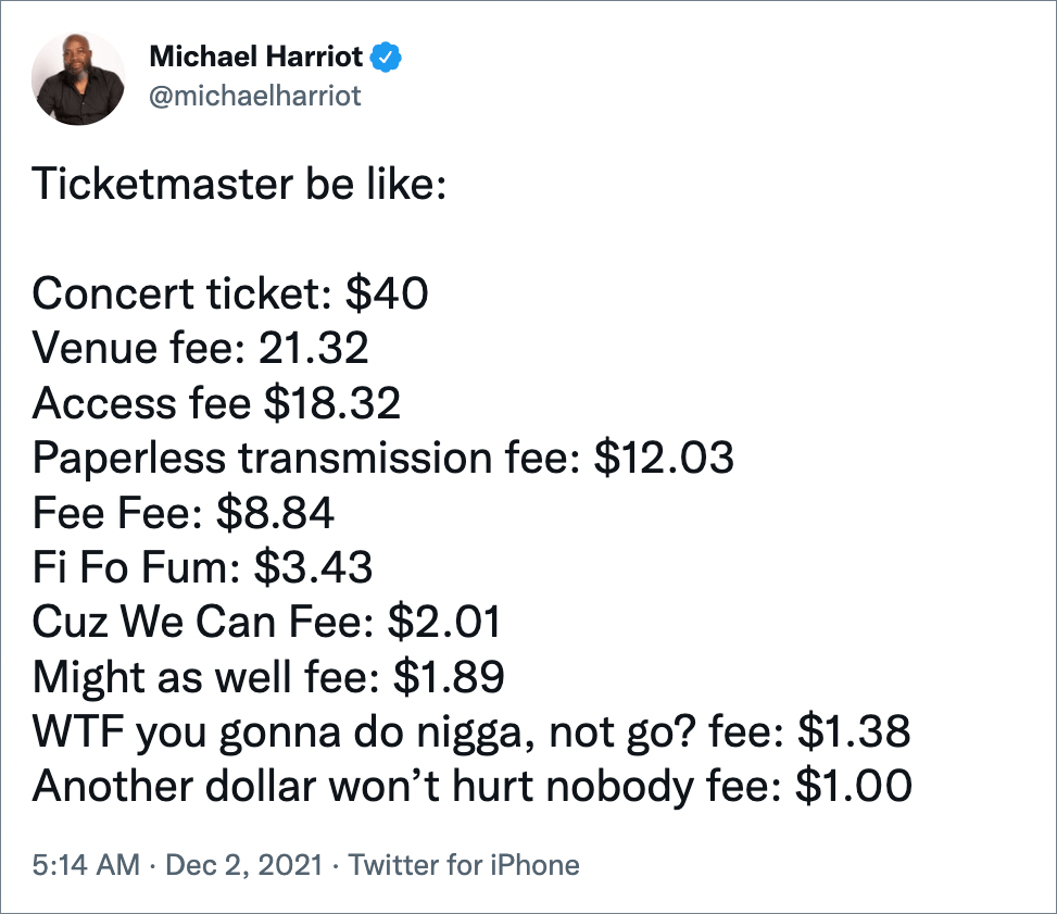 Ticketmaster summed up.