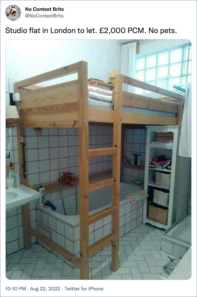 Studio flat in London to let. £2,000 PCM. No pets.