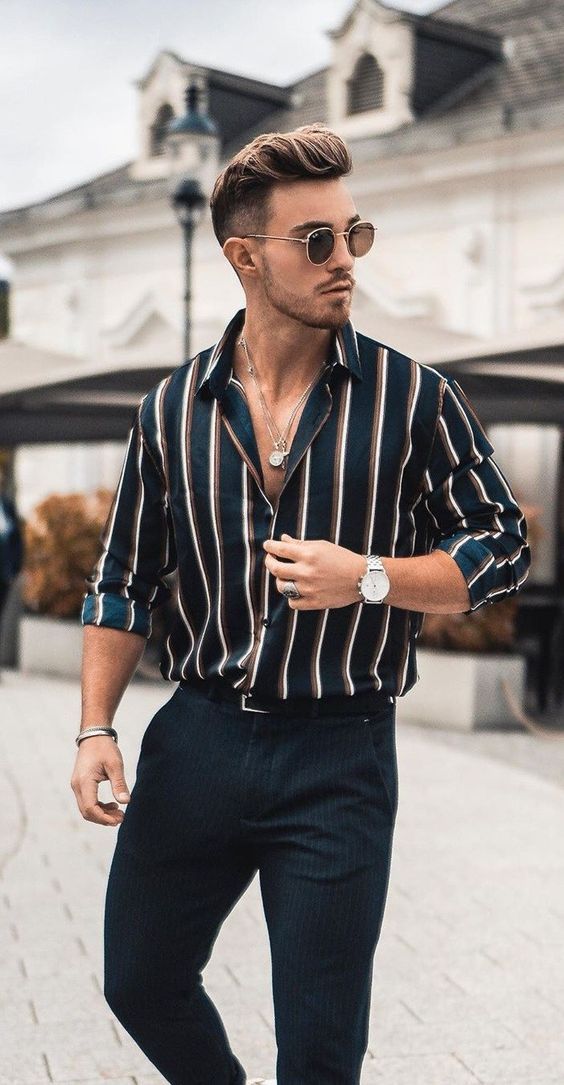 Stripped Shirts for a weekend getaway look Stripped Shirts for a weekend getaway look