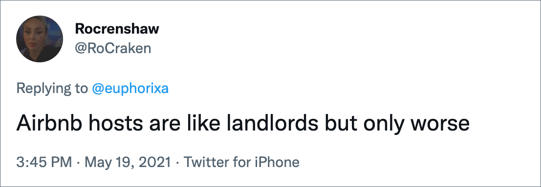 Airbnb hosts are like landlords but only worse