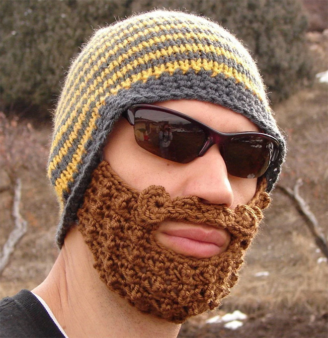 Badass crocheted beard.