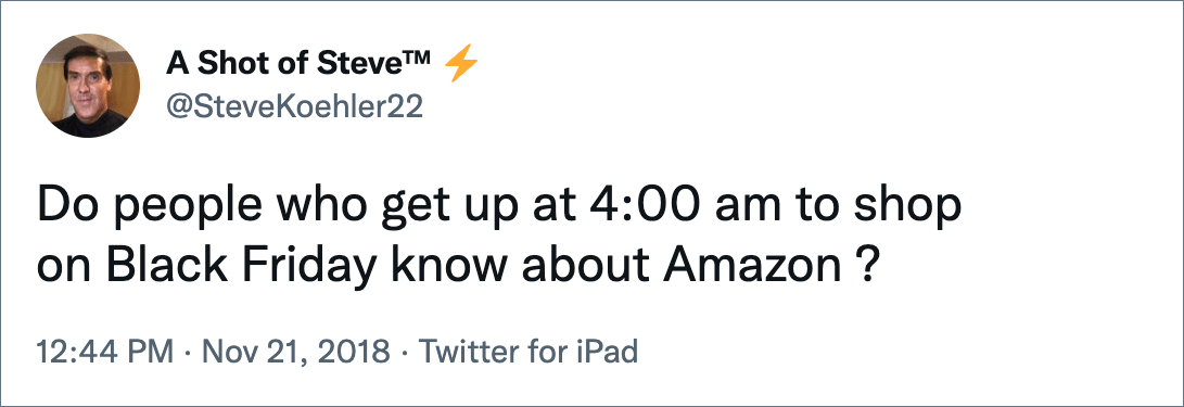 Do people who get up at 4:00 am to shop on Black Friday know about Amazon ?