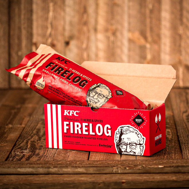 KFC Firelog That Smells Like Fried Chicken While Burning