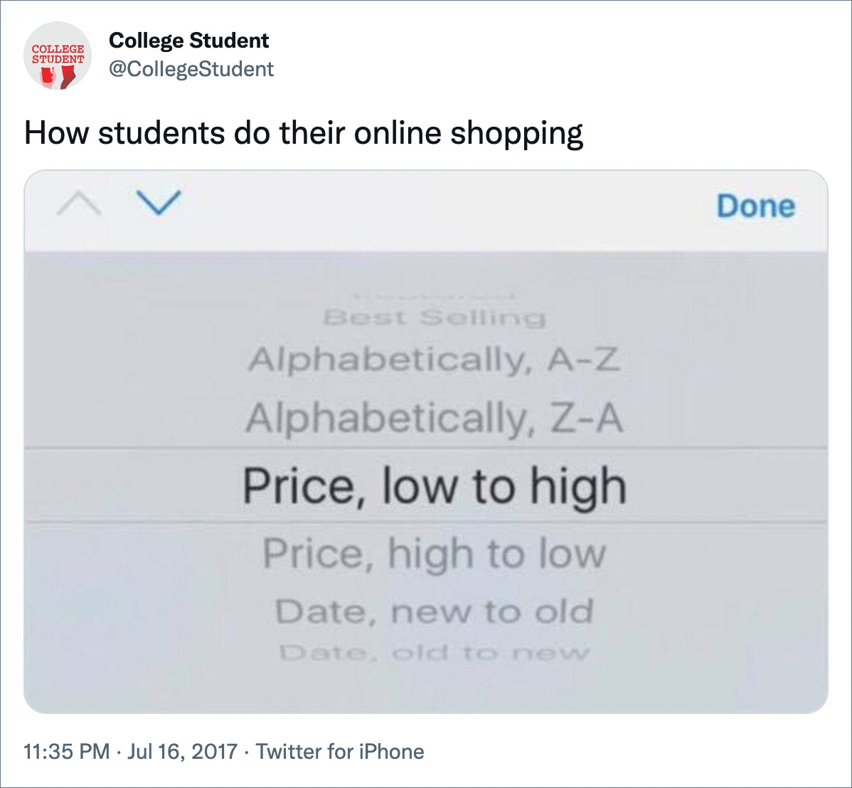 How students do their online shopping