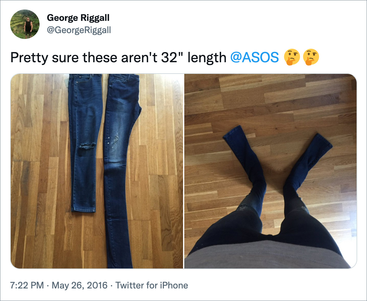 Pretty sure these aren't 32" length @ASOS
