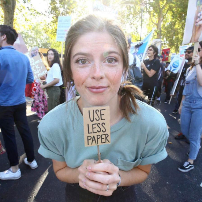 Protest sign against climate change.