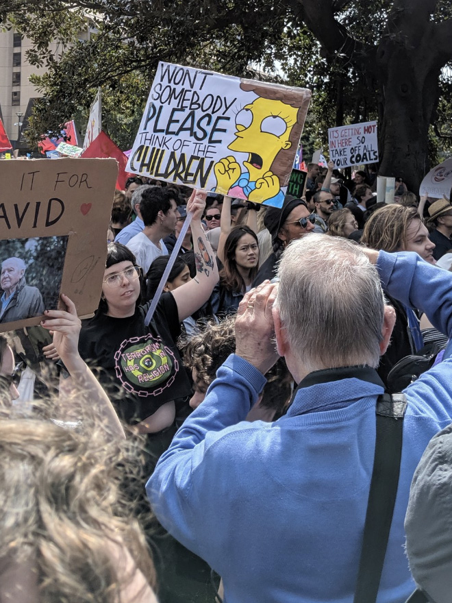 Protest sign against climate change.