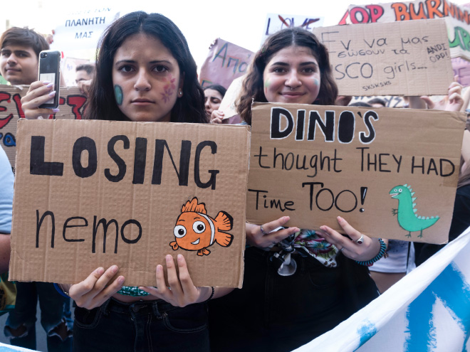 Protest sign against climate change.