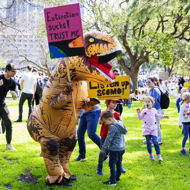 Protest sign against climate change.