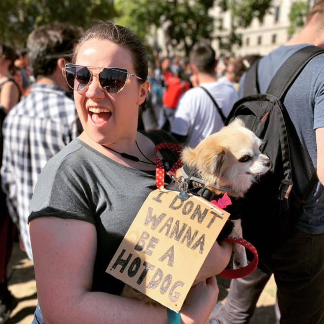 Protest sign against climate change.