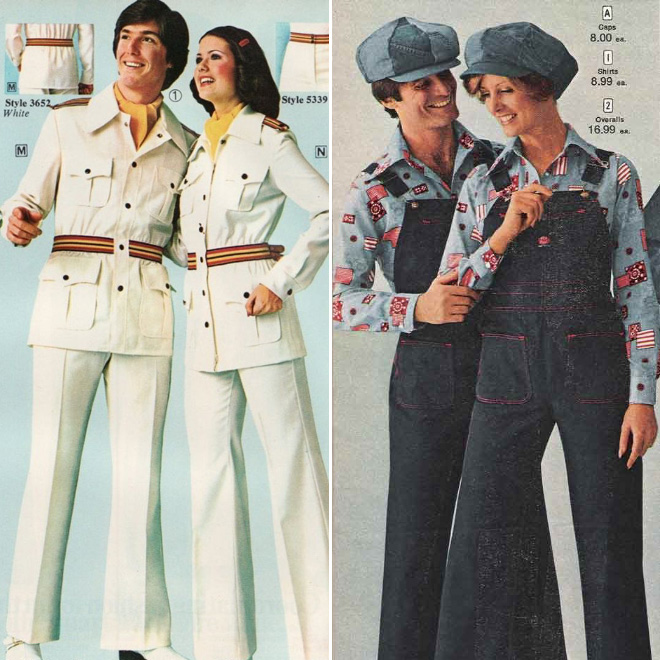 Matching outfits from the 1970s.