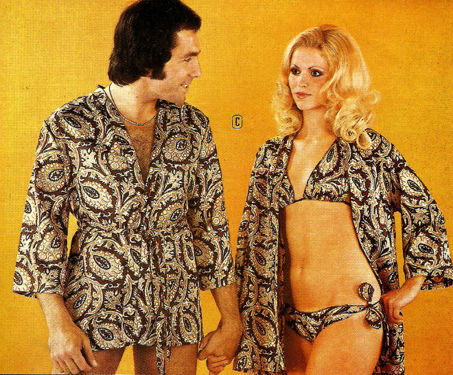 Matching outfits from the 1970s.