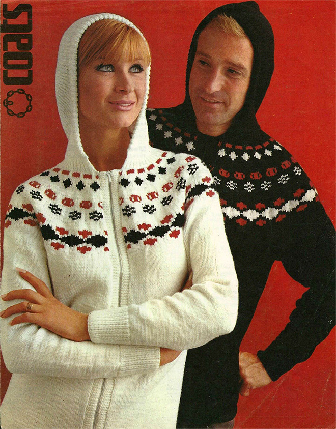 Matching outfits from the 1970s.