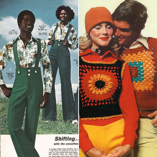 Matching outfits from the 1970s.