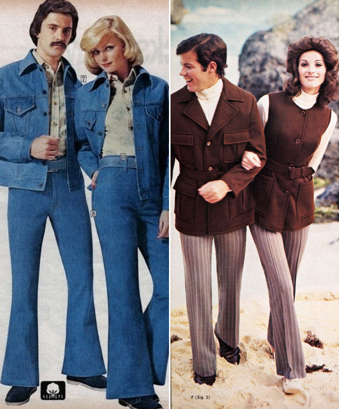 Matching outfits from the 1970s.