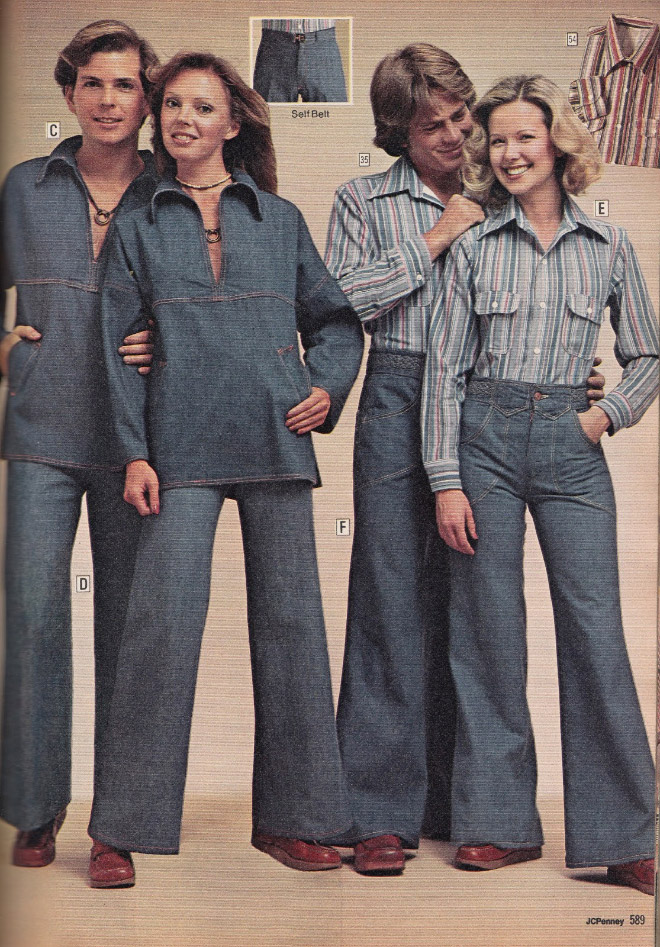 Matching outfits from the 1970s.