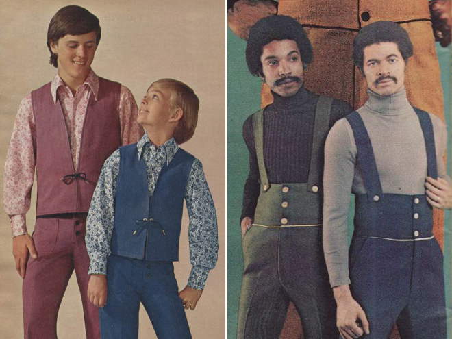 Matching outfits from the 1970s.