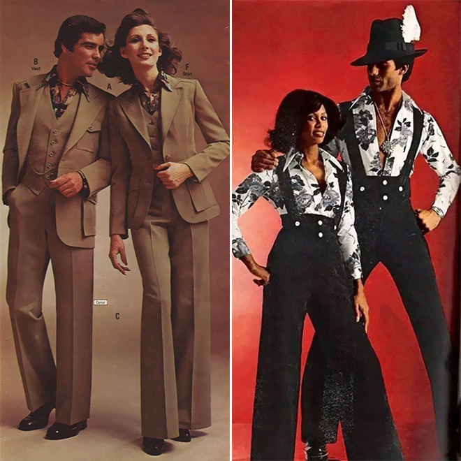 Matching outfits from the 1970s.