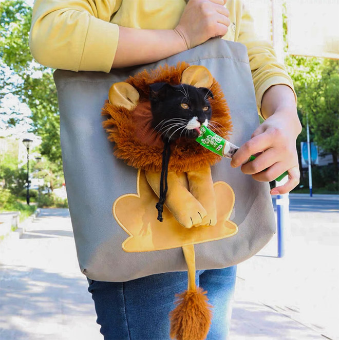 Cat lion sling bag.