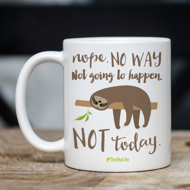 Sloth coffee mug.
