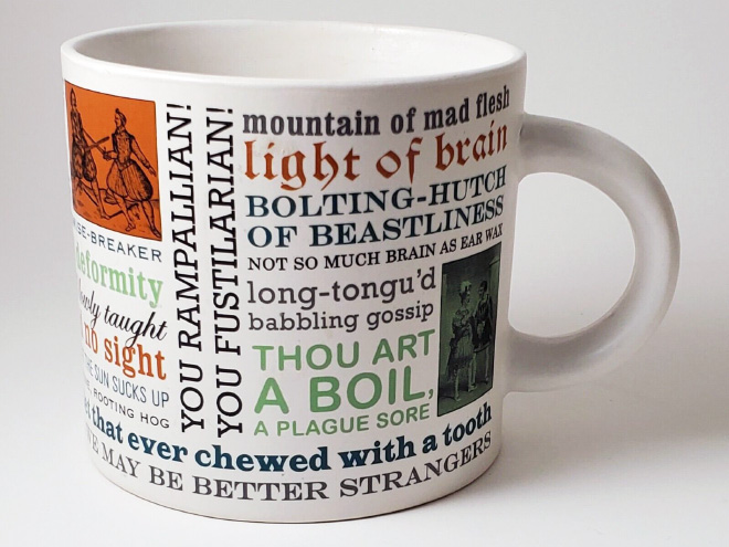 Shakespearean insults coffee mug.