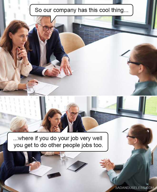 Funny job interview meme.