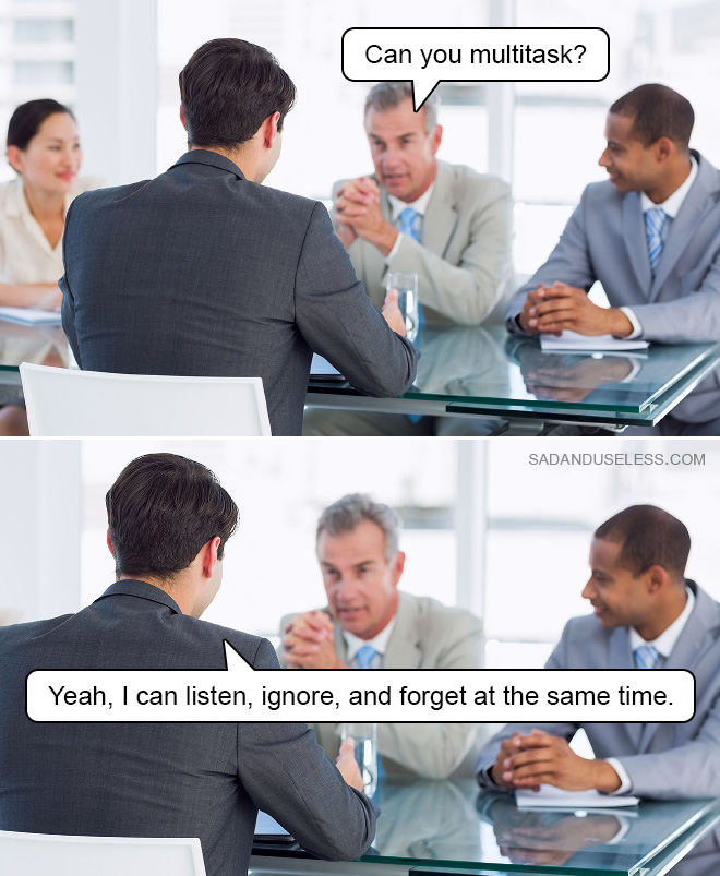 Funny job interview meme.