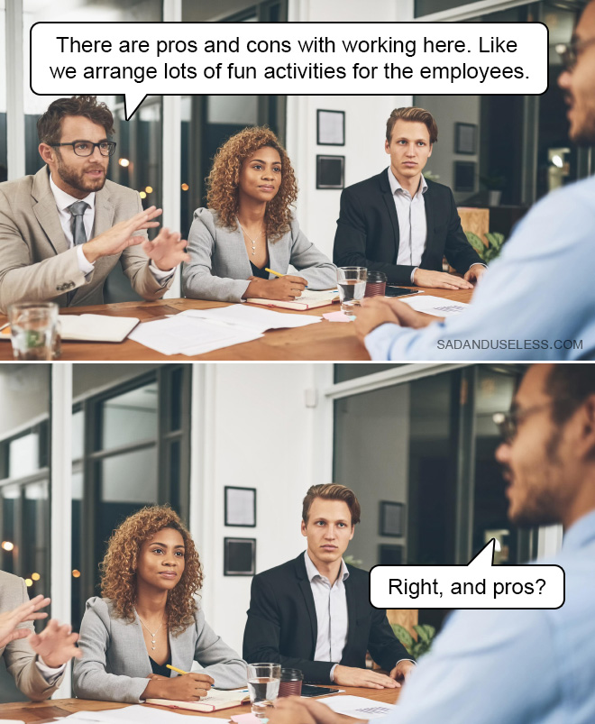 Funny job interview meme.